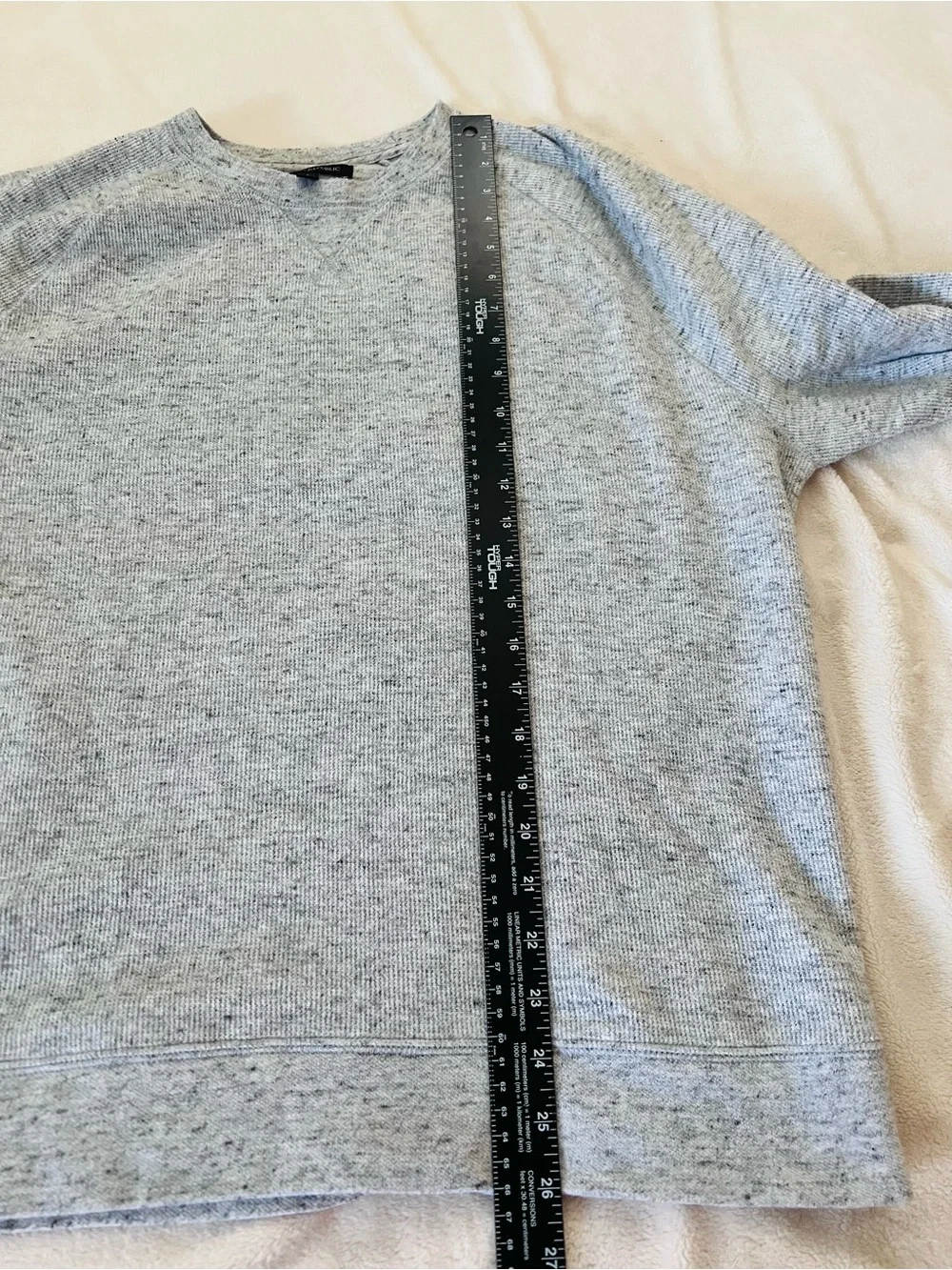 Banana Republic Gray Waffle Crewneck Sweatshirt Pullover Long Sleeve Size Large
